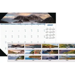 New Earthscapes 22 in. x 17 in. 12-Month (Jan-Dec) 2026 Recycled Monthly Desk Pad Calendar - Coastlines Photos Calendars & Planners