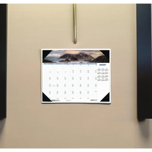 New Earthscapes 22 in. x 17 in. 12-Month (Jan-Dec) 2026 Recycled Monthly Desk Pad Calendar - Coastlines Photos Calendars & Planners