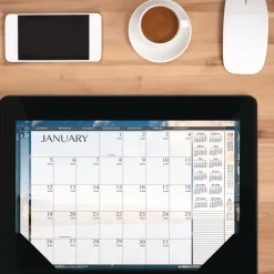 Clearance Earthscapes 18.5 in. x 13 in. 12-Month (Jan to Dec) 2026 Recycled Desk Pad Calendar - Multicolor Calendars & Planners