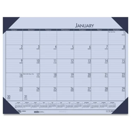 Best EcoTones 22 in. x 17 in. 12-Month (Jan to Dec) 2026 Recycled Monthly Desk Pad Calendar - Sunset Orchid/Cordovan Calendars & Planners
