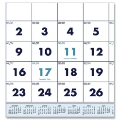 New 14-Month: Dec 2025 to Jan 2027 8 in. x 17 in. Vertical Orientation Recycled Three-Month Format Wall Calendar - White Sheets Calendars & Planners