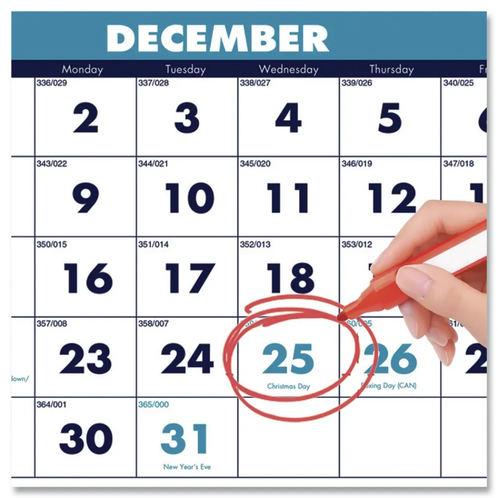 Best 14-Month: June 2025 to July 2026 8 in. x 17 in. Academic Year Recycled Three-Month Format Wall Calendar - White Sheets Calendars & Planners