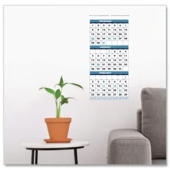 Best 14-Month: June 2025 to July 2026 8 in. x 17 in. Academic Year Recycled Three-Month Format Wall Calendar - White Sheets Calendars & Planners