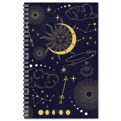 Sale Recycled Non-Dated Monthly/Weekly Celestial Planner - Blue/Gold Cover Paper & Printables