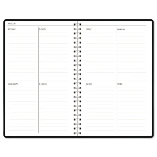 Discount Recycled Non-Dated Monthly/Weekly Black and White Floral Planner - Black/White Cover Paper & Printables