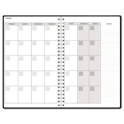 Discount Recycled Non-Dated Monthly/Weekly Black and White Floral Planner - Black/White Cover Paper & Printables
