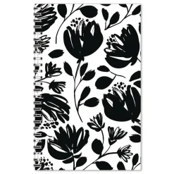 Discount Recycled Non-Dated Monthly/Weekly Black and White Floral Planner - Black/White Cover Paper & Printables