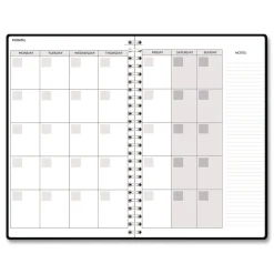 New Recycled Non-Dated Monthly/Weekly Flower Tiles Planner - Tan/Black/White Cover Paper & Printables