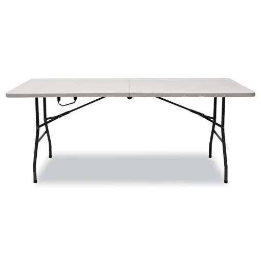 Online 70.9 in. x 29.1 in. x 30 in. Bifold Rectangular Resin Folding Table - White Granite Top/Gray Base/Legs (2/Pack) Office Furniture & Lighting
