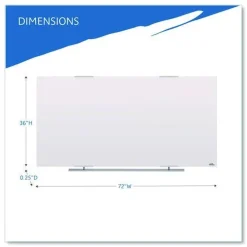 Best Clarity 72 in. x 36 in. Glass Dry Erase Board with Aluminum Trim - White Surface Office Presentation Supplies