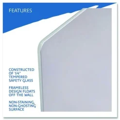 Best Clarity 72 in. x 36 in. Glass Dry Erase Board with Aluminum Trim - White Surface Office Presentation Supplies