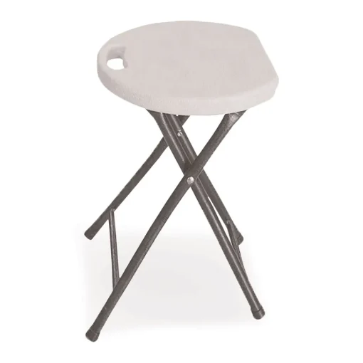 Best Rough n Ready 26 in. Seat Height Backless Folding Stool Supports Up to 300 lb - White Seat/Charcoal Base (4/Carton) Office Furniture & Lighting