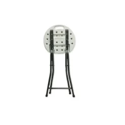 Best Rough n Ready 26 in. Seat Height Backless Folding Stool Supports Up to 300 lb - White Seat/Charcoal Base (4/Carton) Office Furniture & Lighting