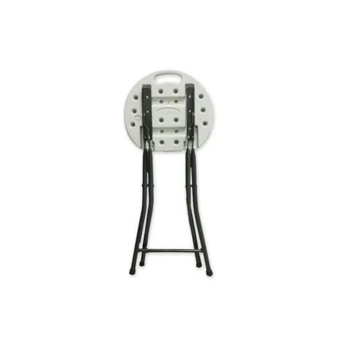 Best Rough n Ready 26 in. Seat Height Backless Folding Stool Supports Up to 300 lb - White Seat/Charcoal Base (4/Carton) Office Furniture & Lighting