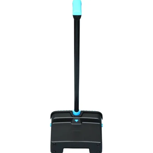 Clearance 12.32 in. Wide 31.84 in. Aluminum Handle Plastic LobbyMaster Dust Pan - Blue/Black (6/Carton) Cleaning & Janitorial Supplies