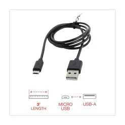 Discount 3 ft. USB to Micro USB Cable - Black Office Electronics & Batteries