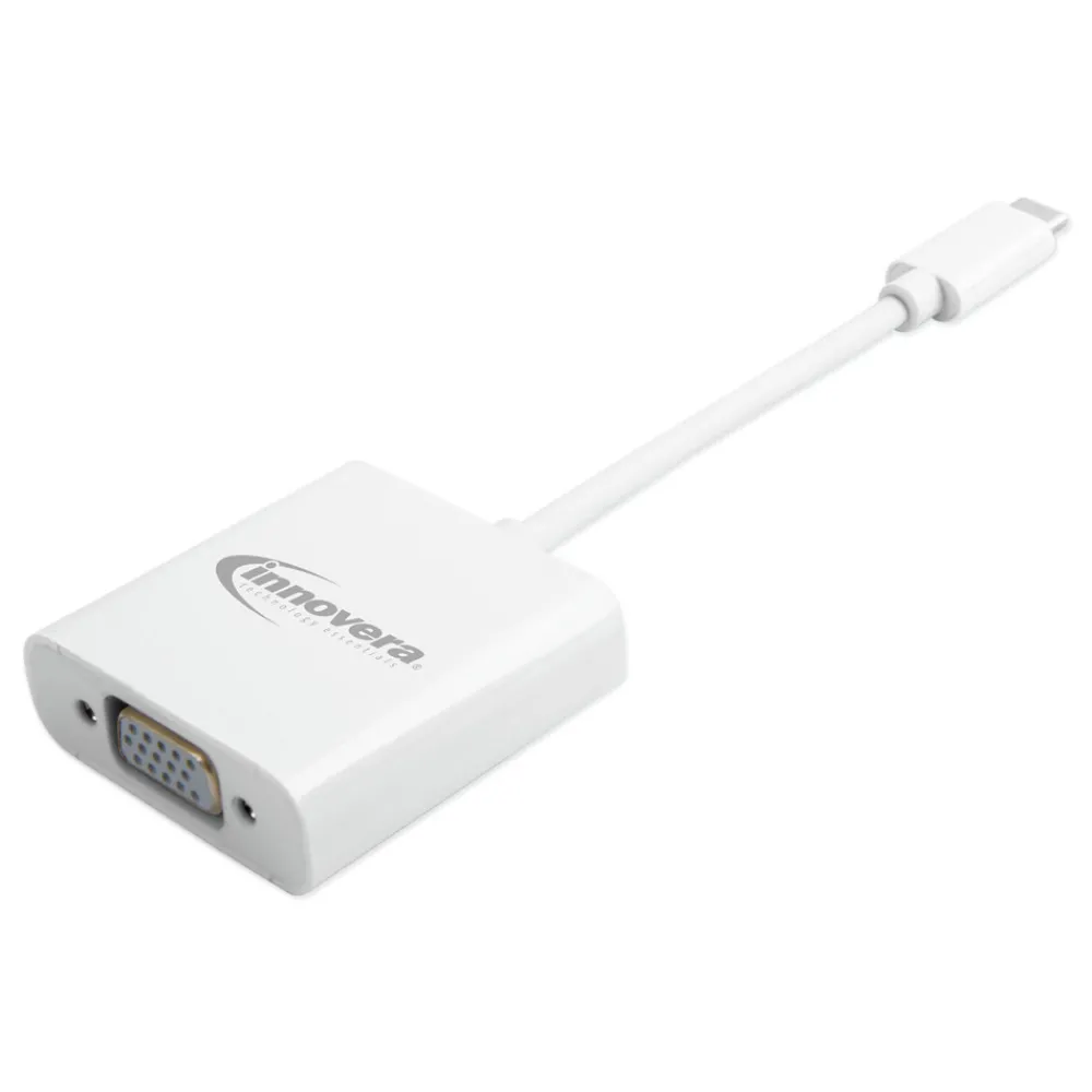 Outlet 0.65 ft. USB Type-C VGA Adapter - White Office Electronics & Batteries