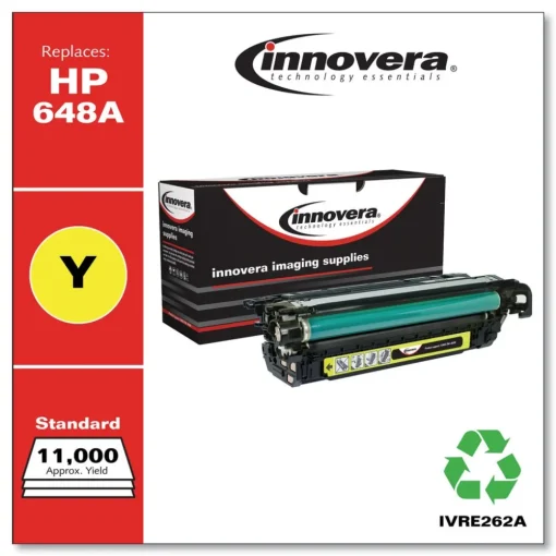 Clearance IVRE262A Remanufactured 11000 Page Yield Toner Cartridge for HP CE262A - Yellow Office Electronics & Batteries