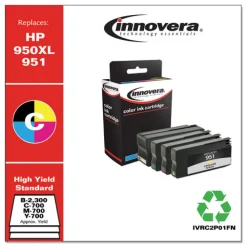 Remanufactured 300/700 Page-Yield Replacement High-Yield Ink for 950XL/951 (C2P01FN) - Black/Cyan/Magenta/Yellow Office Electronics & Batteries