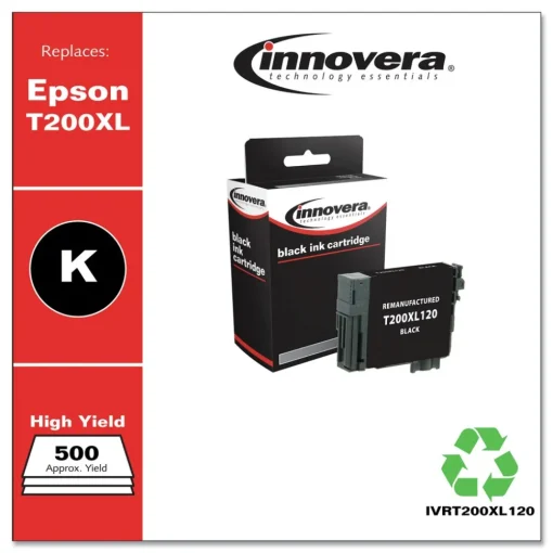 Outlet Remanufactured 500 Page-Yield Replacement High-Yield Ink for T200XL (T200XL120) - Black Office Electronics & Batteries