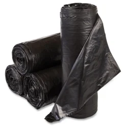30 gal. 0.58 mil 30 in. x 36 in. Institutional Low-Density Can Liners - Black (25 Bags/Roll, 10 Rolls/Carton) Trash & Waste Bins