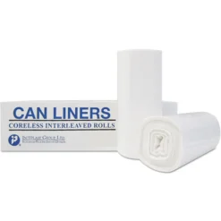 1000/Carton 24 x 24 7-10 gal .35 mil Institutional Low-Density Can Liners - Black Trash & Waste Bins