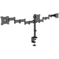Online Articulating Triple Monitor 360-Degree Rotation 45-Degree Tilt 180-Degree Pan 18 lbs. Capacity Arms for 13 in. to 27 in. Monitors - Black Desk Accessories & Office Organizers