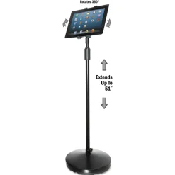 Hot Floor Stand For Ipad And Other Tablets - Black Office Presentation Supplies
