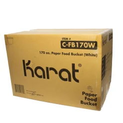 Sale 8.9 in. x 8.36 in. 170 oz. Paper Food Bucket - White (150/Carton) Tabletop And Serveware