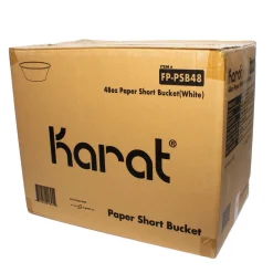 New 7.99 in. x 2.4 in. 48 oz. Paper Food Bucket - White (270/Carton) Tabletop And Serveware
