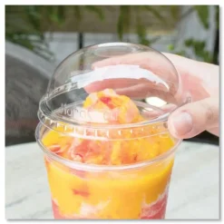 New 32 oz. Cold Cup Dome PET Plastic Lids - Clear (500/Carton) Tabletop And Serveware