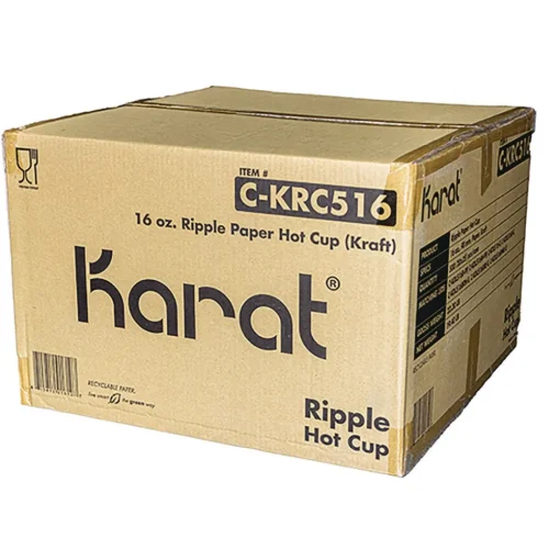 Sale 16 oz Ripple Hot Cups - Kraft/White (500/Carton) Tabletop And Serveware
