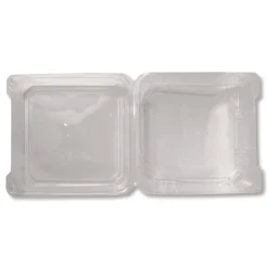 Outlet PET Plastic Hinged Container 9 x 9 x 3.6 Clear Plastic 100/Pack 2 Packs/Carton Tabletop And Serveware
