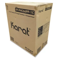 Clearance Polypropylene Plastic Hinged Container 6 x 6 x 3 Black/Clear Plastic 50/Pack 6 Packs/Carton Tabletop And Serveware