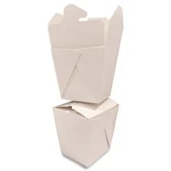 Hot 4 in. x 3.69 in. x 4.55 in. 32 oz. Paper Food Pail - White (400/Carton) Tabletop And Serveware