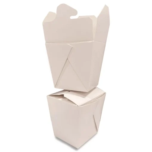 Hot 4 in. x 3.69 in. x 4.55 in. 32 oz. Paper Food Pail - White (400/Carton) Tabletop And Serveware