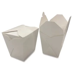 Hot 4 in. x 3.69 in. x 4.55 in. 32 oz. Paper Food Pail - White (400/Carton) Tabletop And Serveware