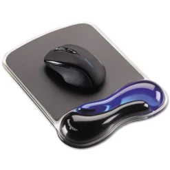 Sale K62401AM 9.37 x 13 Duo Gel Wave Mouse Pad with Wrist Rest - Blue Office Furniture & Lighting