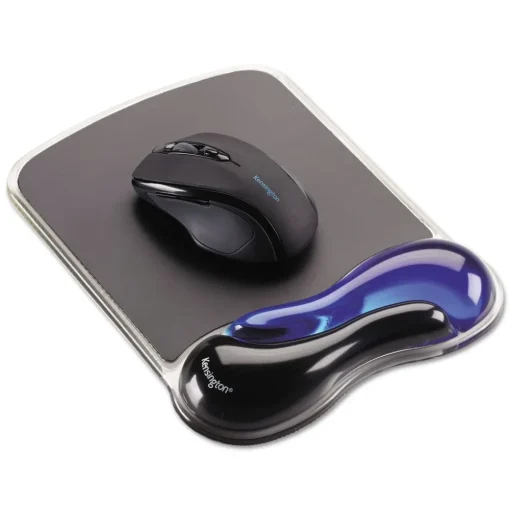Sale K62401AM 9.37 x 13 Duo Gel Wave Mouse Pad with Wrist Rest - Blue Office Furniture & Lighting