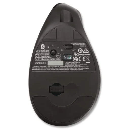 New Pro Fit Ergo MY630 EQ Rechargeable Right-Hand Mouse with 2.4 GHz/30 ft. Wireless Range - Black Office Electronics & Batteries
