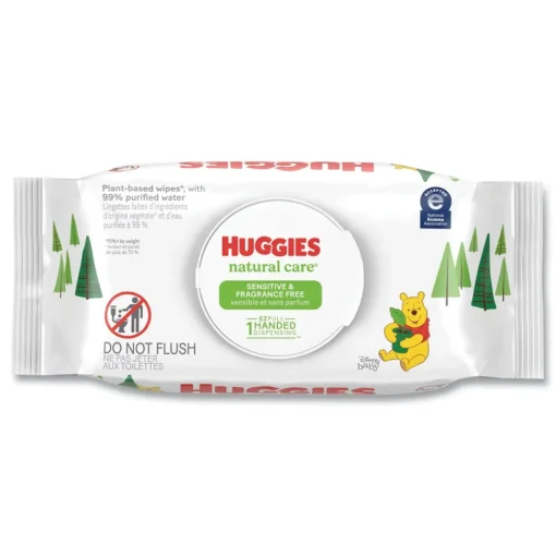 Sale Natural Care 3.88 in. x 6.6 in. 1-Ply Sensitive Baby Wipes - Unscented White (8/Carton) Cleaning & Janitorial Supplies