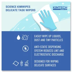 Best Kimwipes 11.8 in. x 11.8 in. Delicate Task Wipers - Unscented, White (2940/Carton) Cleaning & Janitorial Supplies