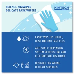 Clearance 1-Ply 4.4 in. x 8.4 in. Kimwipes Delicate Task Wipers - Unscented, White (16800/Carton) Cleaning & Janitorial Supplies