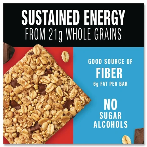 Hot 1.4 oz Healthy Grains Energy Bars - Dark Chocolate Chunk (10/Box) Food And Snacks