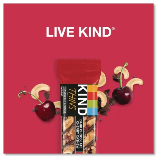 New 0.74 oz Thins Bar Variety Pack - Dark Chocolate Cherry Cashew/Peanut Butter Dark Chocolate (20/Box) Food And Snacks