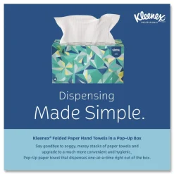 9 in. x 10.5 in. 1-Ply POP-UP Box Cloth Hand Towels - Unscented, White (2160/Carton) Cleaning & Janitorial Supplies