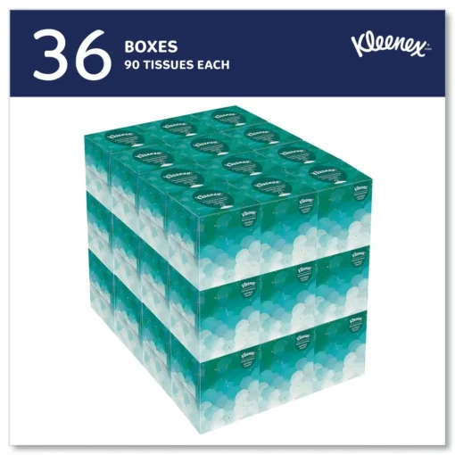 Outlet Boutique 2-Ply Facial Tissues in an Upright Pop-Up Box - White (95 Sheets/Box, 36 Boxes/Carton) Paper & Dispensers