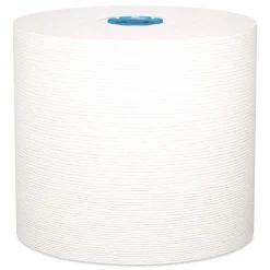 New 1-Ply 7.5 in. x 700 ft. Hard Roll Paper Towels with Premium Absorbency Pockets - White with Gray Core (6/Carton) Paper & Dispensers
