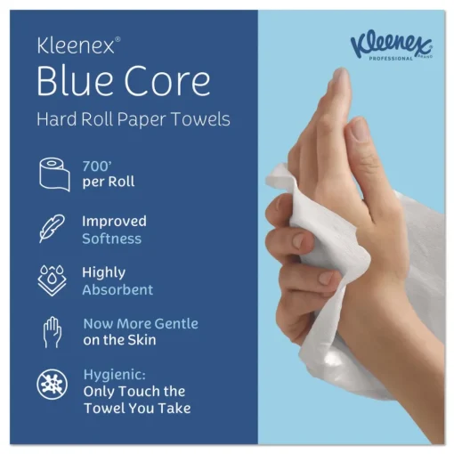 New 1-Ply 7.5 in. x 700 ft. Hard Roll Paper Towels with Premium Absorbency Pockets - White with Gray Core (6/Carton) Paper & Dispensers