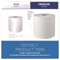 Online 1-Ply 7.5 in. x 700 ft. Hard Roll Paper Towels with Premium Absorbency Pockets - White with Blue Core (6/Carton) Paper & Dispensers